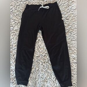 Vuori Black Performance Joggers with White Drawstring
